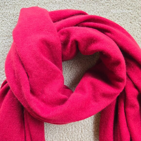 Knit Cashmere Scarf/Wrap Red - Picture 3 of 15